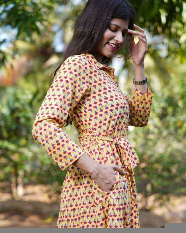 Spring Yellow Tiered Dress