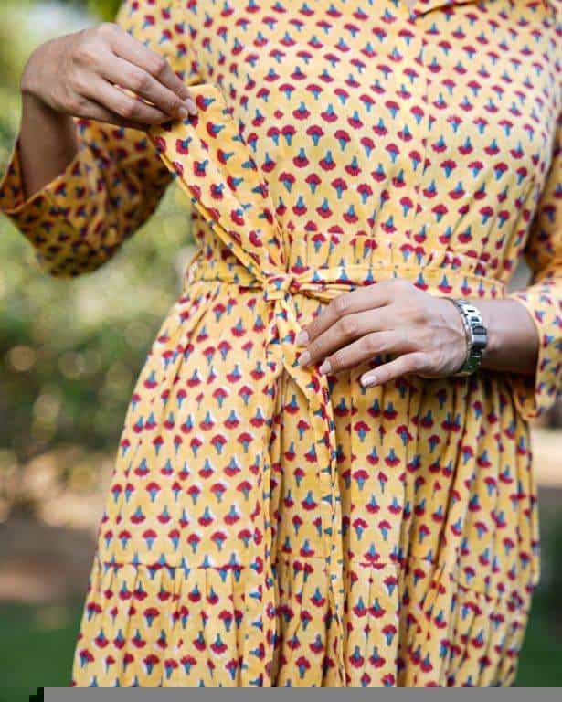 Spring Yellow Tiered Dress