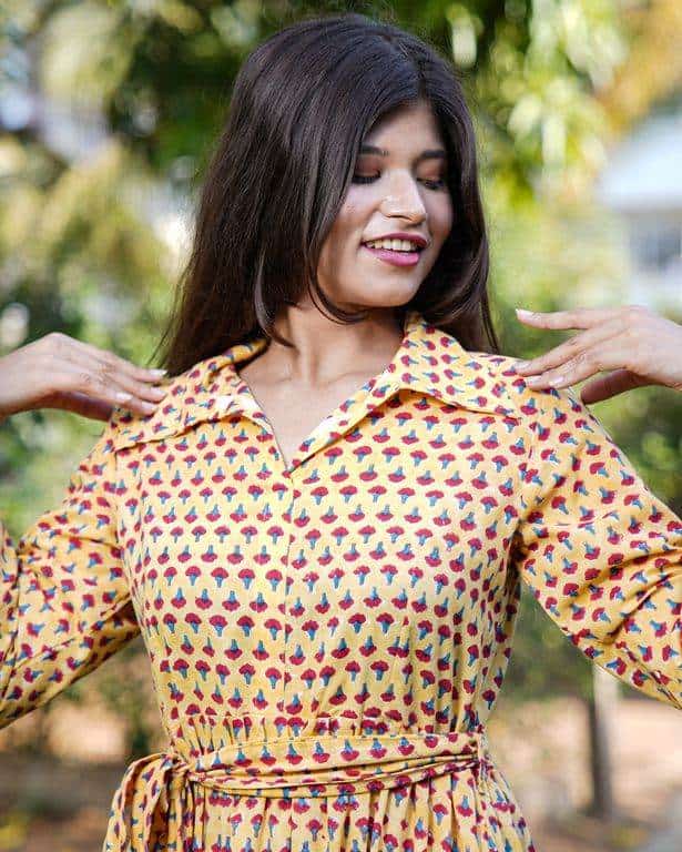 Spring Yellow Tiered Dress