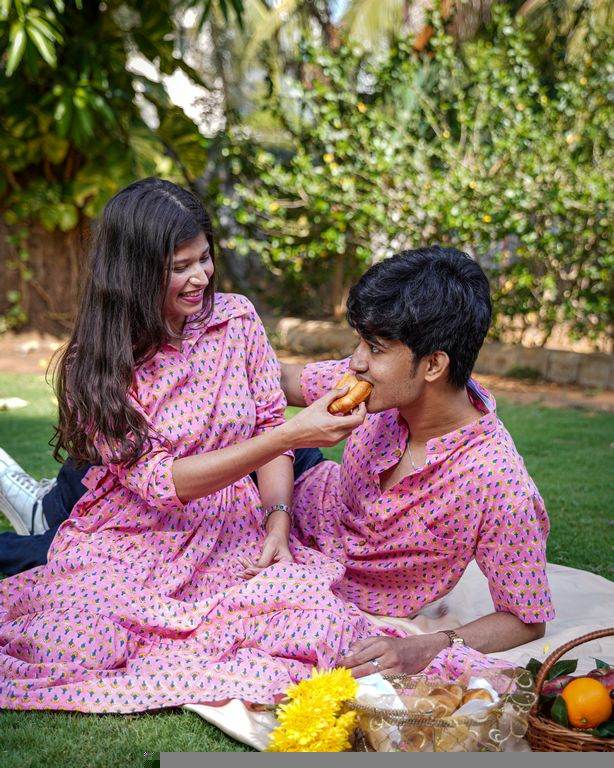 Spring Pink Couple Set