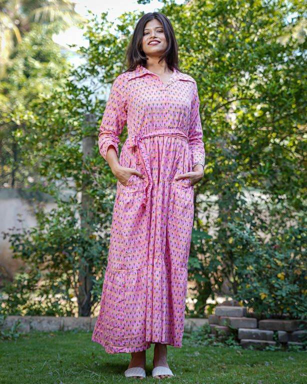 Spring Pink Tiered Dress