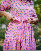 Spring Pink Tiered Maternity Dress