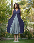 Blue Loma Indie Lines Long Maternity Dress