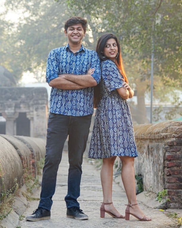 Indigo Warli Short Couple Set