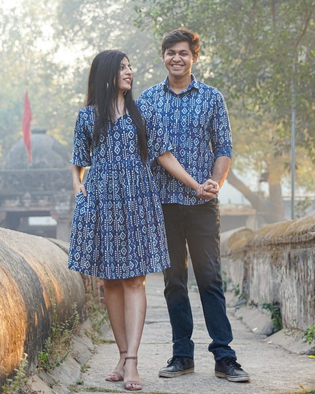 Indigo Warli Short Couple Set