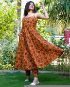 Gerua Floral Spaghetti Maternity Palazzo Set
