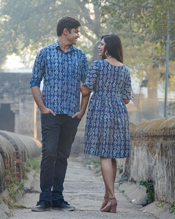 Indigo Warli Short Couple Set