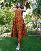 Gerua Floral Spaghetti Palazzo Set