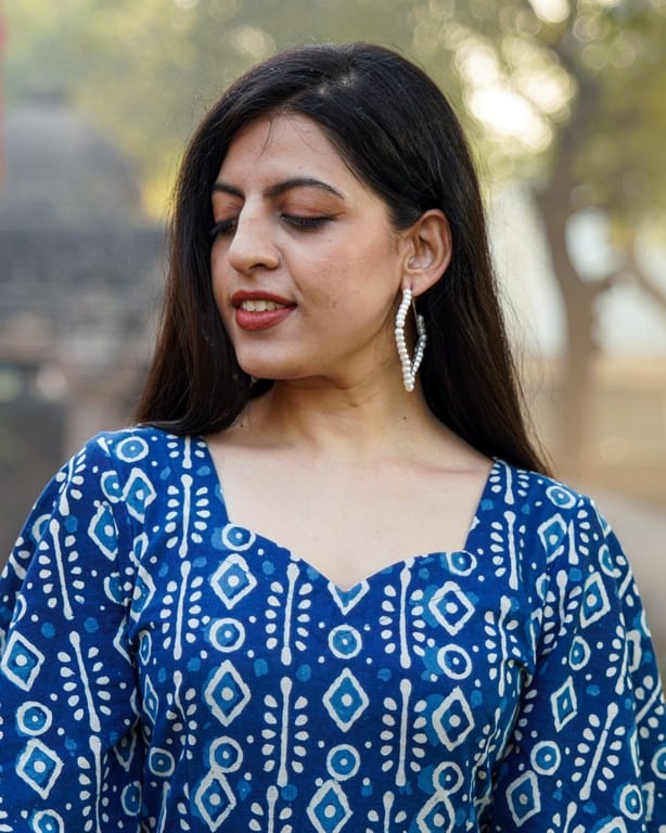 Indigo Warli Short Dress