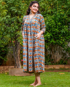 Caramel Floral Dress