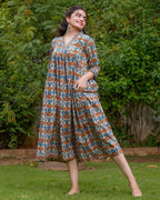 Caramel Floral Dress