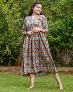 Caramel Floral Dress