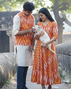 Orange Blossom Flair Ikat Couple Set