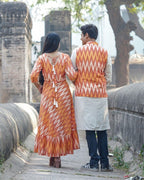 Orange Blossom Flair Ikat Couple Set