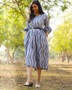 Grey Blast Dress with Belt