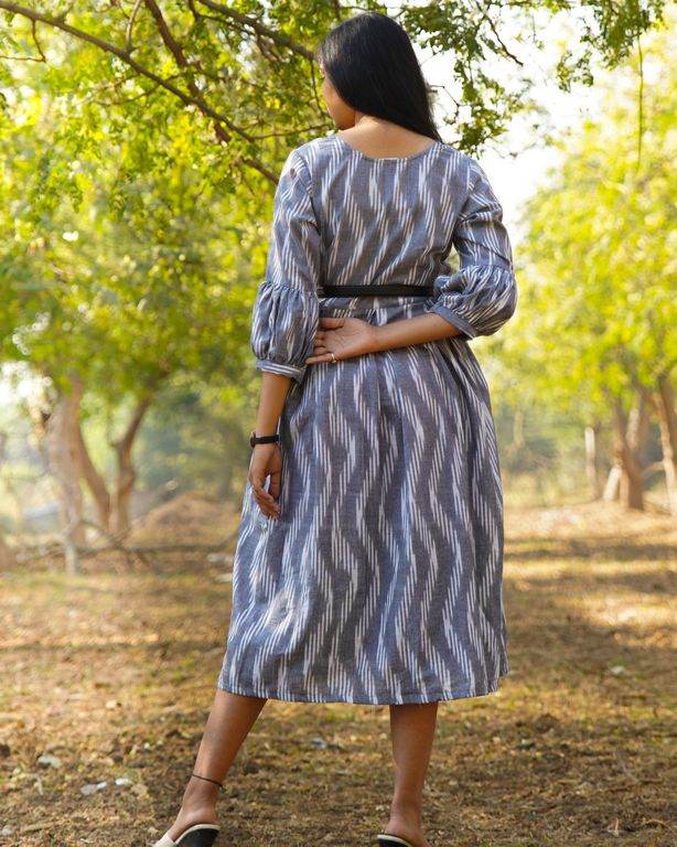 Grey Blast Dress with Belt