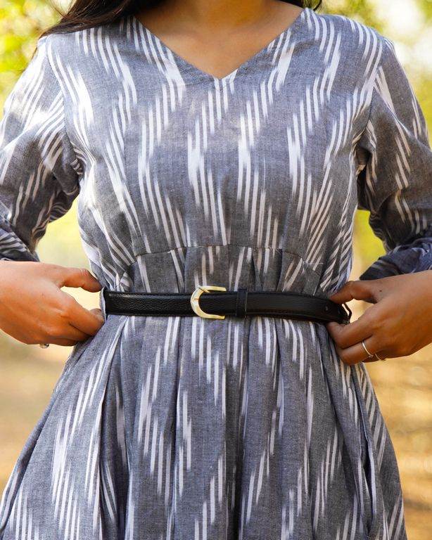 Grey Blast Dress with Belt