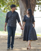 Black Kantha Couple Set