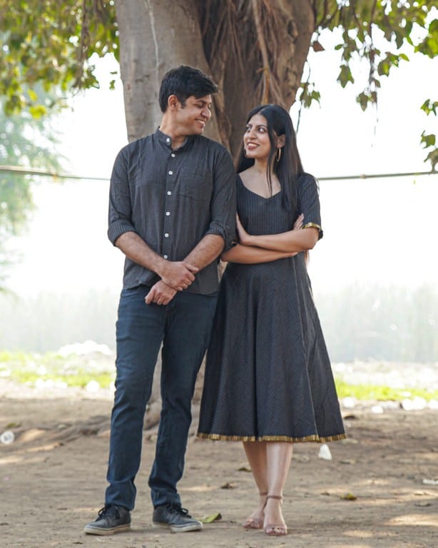 Black Kantha Couple Set