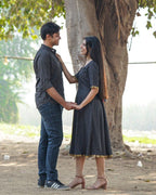 Black Kantha Couple Set