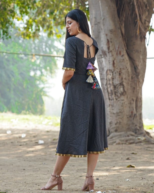 Black Kantha Dress