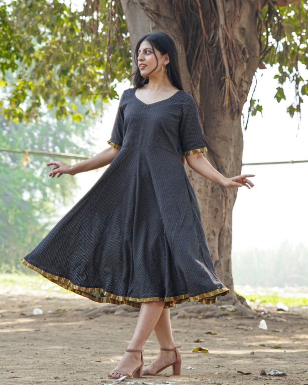 Black Kantha Dress