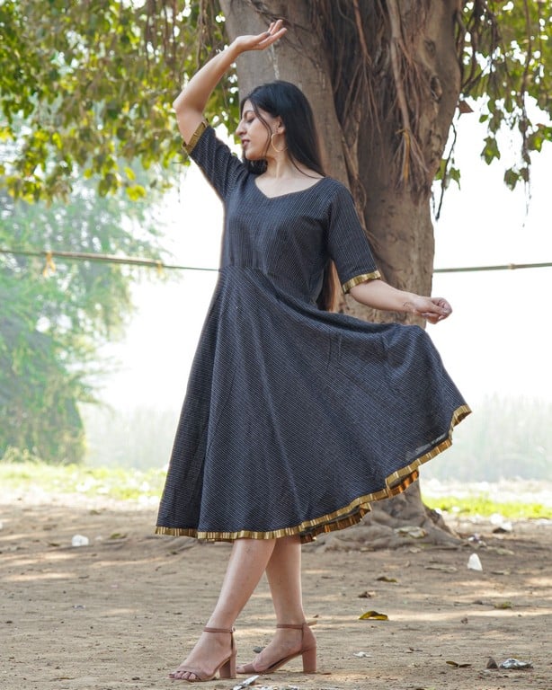 Black Kantha Dress