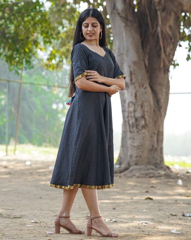 Black Kantha Dress Secondary image