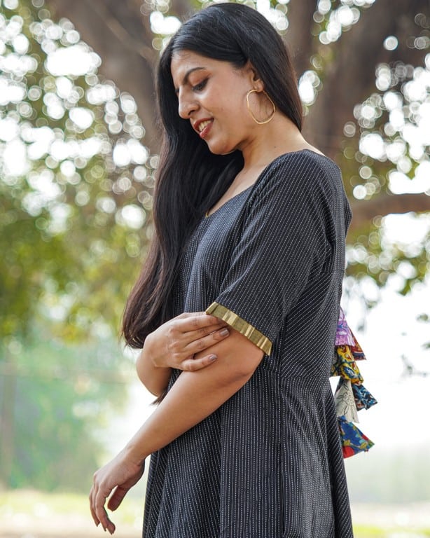 Black Kantha Dress
