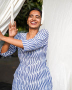Blue & White Striped Jumpsuit