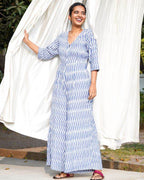 Blue & White Striped Jumpsuit