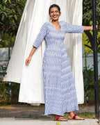 Blue & White Striped Jumpsuit