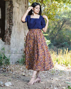 Leafy Wood Blue CutWork Dress
