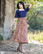 Leafy Wood Blue CutWork Dress