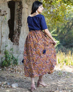 Leafy Wood Blue CutWork Dress