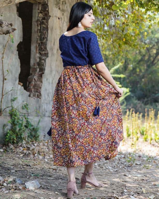 Leafy Wood Blue CutWork Dress