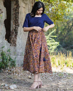 Leafy Wood Blue CutWork Dress
