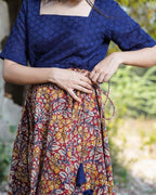 Leafy Wood Blue CutWork Dress