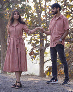 Brick Red Collared Couple Set