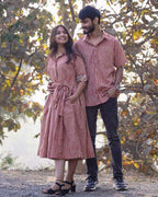 Brick Red Collared Couple Set