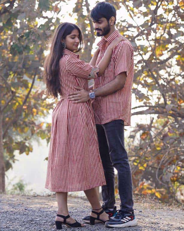 Brick Red Collared Couple Set