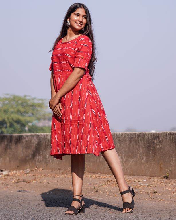 Red Shift Ikat Dress Main image