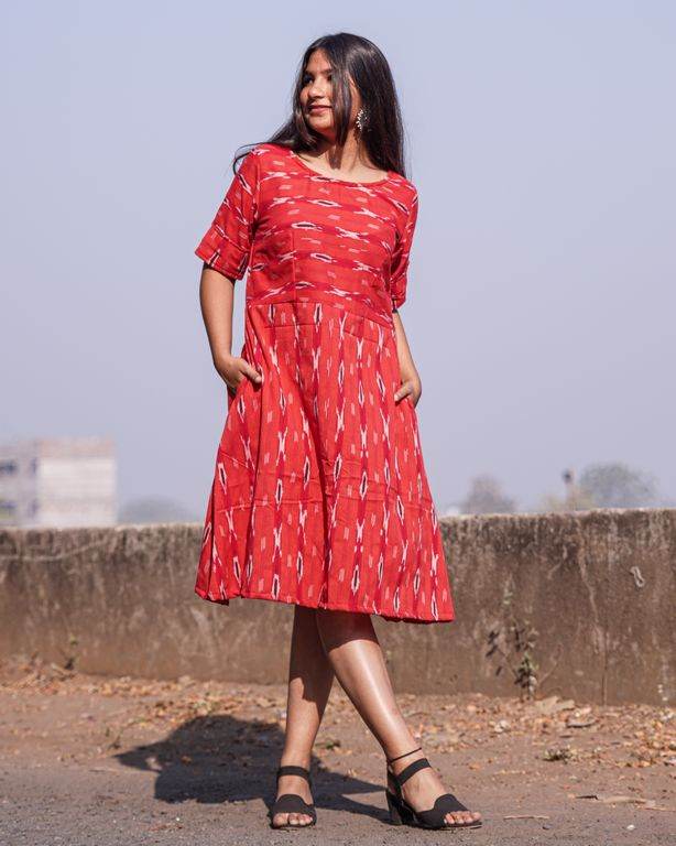 Red Shift Ikat Dress Secondary image