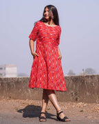 Red Shift Ikat Dress