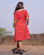 Red Shift Ikat Dress