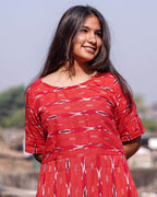 Red Shift Ikat Dress
