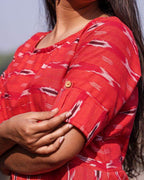 Red Shift Ikat Dress
