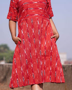 Red Shift Ikat Dress