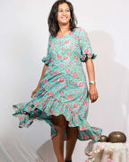 Aqua Blue Senorita Maternity Dress