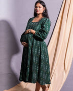 Fern Green Ikat Maternity Dress